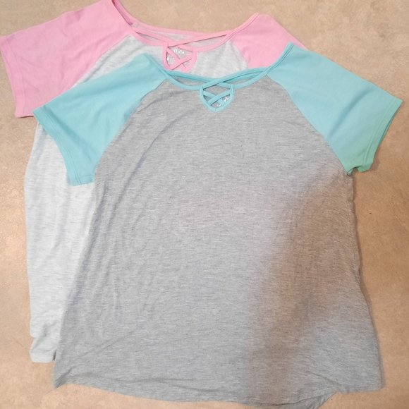 Two Justice Short Sleeve Tops (Girls) Size 14/16 - Picture 1 of 9